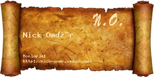 Nick Omár névjegykártya